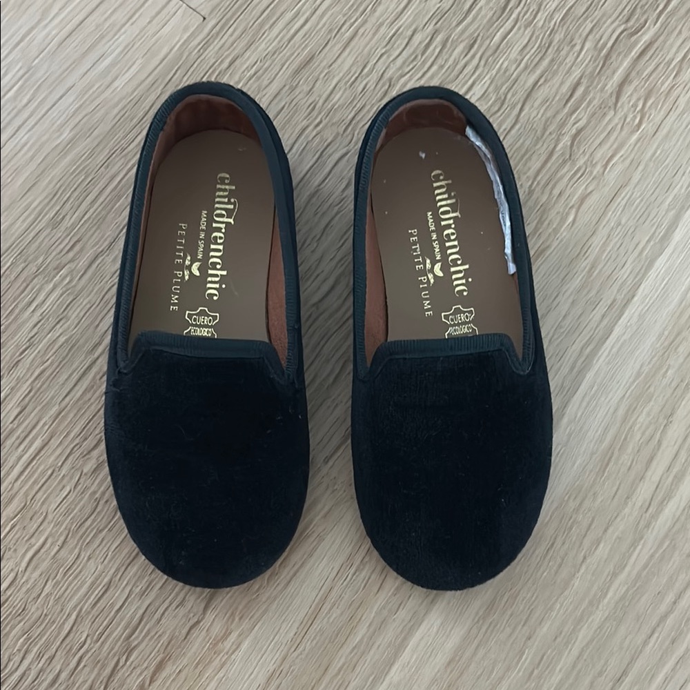 Childrenchic Black Velvet Loafers